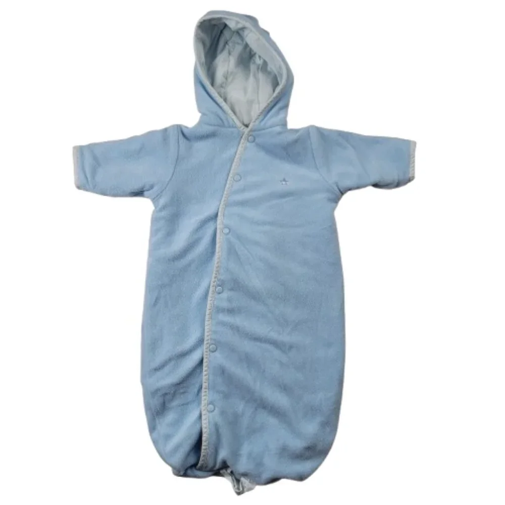 Vintage Tommy Hilfiger Baby Fleece Bunting Snowsuit Light Blue One Size